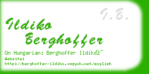 ildiko berghoffer business card